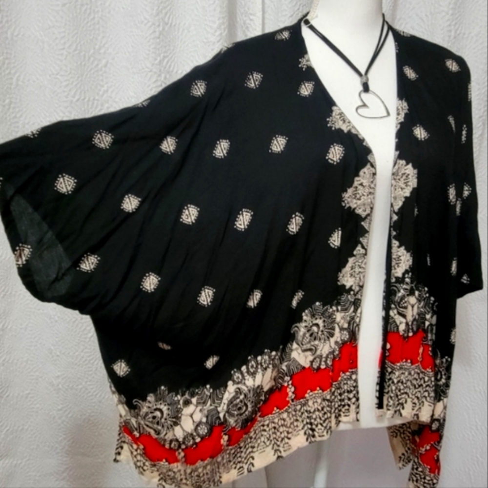 2/$30 🎋Angie Asymmetrical Kimono Jacket - Picture 5 of 9
